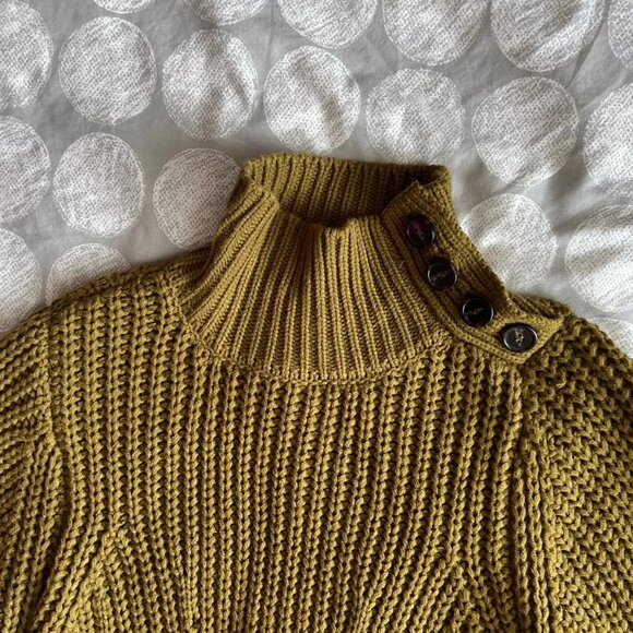 Anthropologie Moon River Sweater Crochet Button Dress Green Sz S - Picture 7 of 16